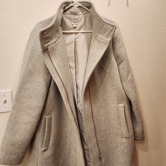 J. Crew Women's Light Gray Pea Coat - Picture 5 of 6